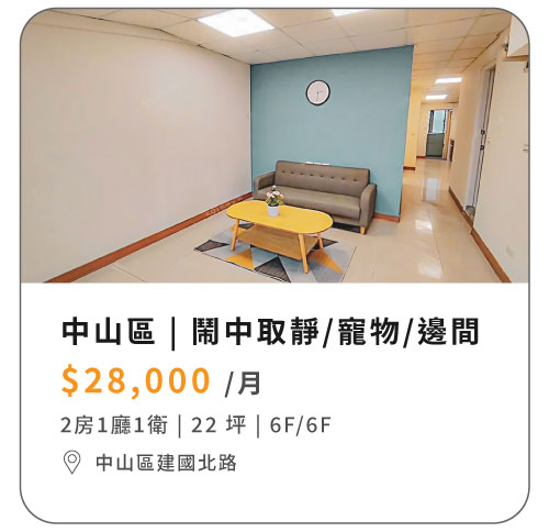 中山區鬧中取靜房間 可養寵物